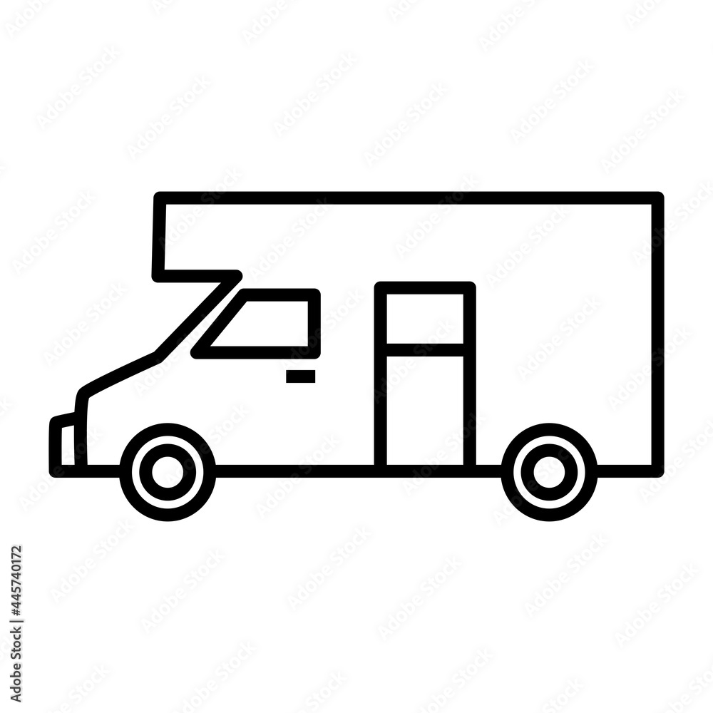 campervan simple icon design, vehicle outline icon campervan simple icon design, vehicle outline icon