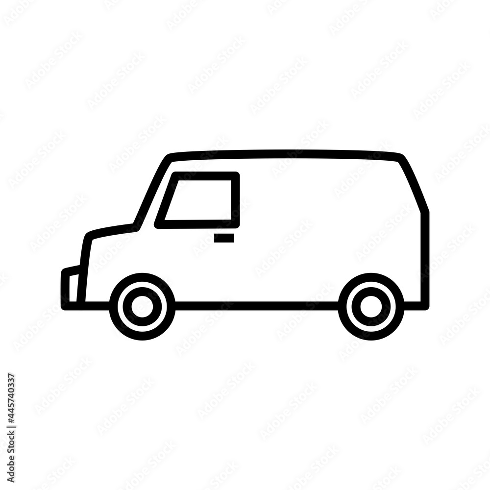 van simple icon design, vehicle outline icon