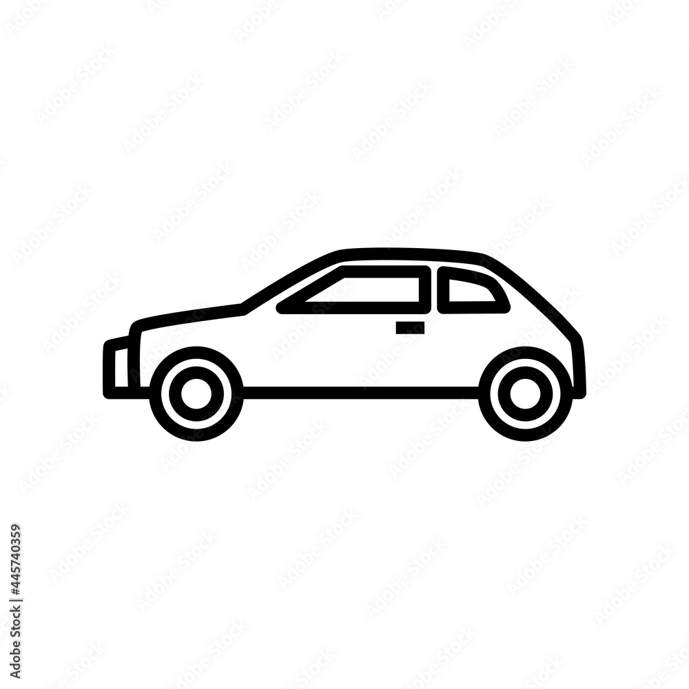 sedan simple icon design, vehicle outline icon