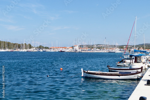 Famous yachting marina in the popular tourist destination of Rogoznica, small fishing town on the dalmatian coast of Croatia