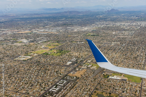 Aerial view of near mountain range peak in Phoenix, Arizona
