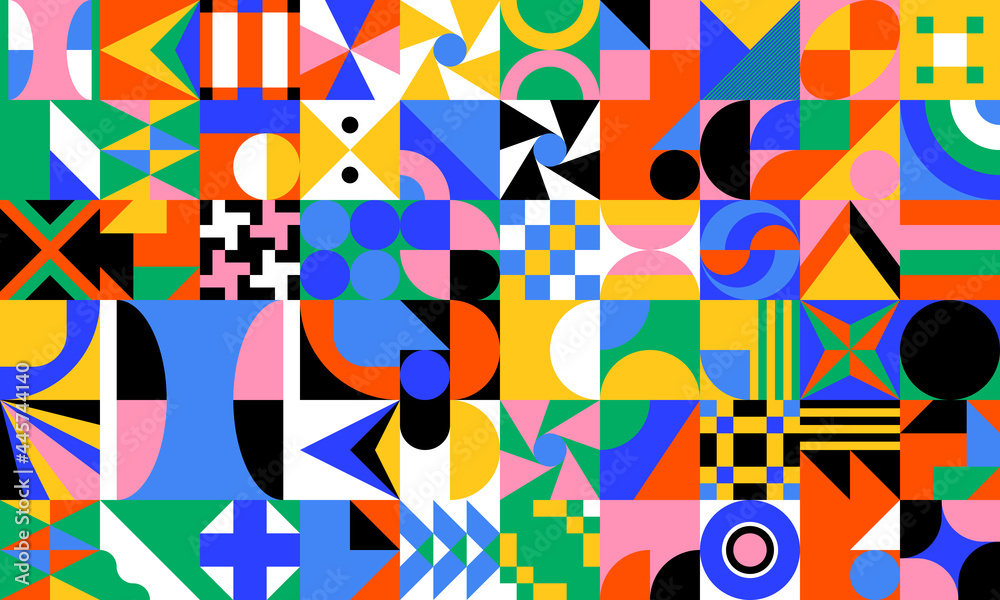 Colorful Geometric Vector Pattern Design - obrazy, fototapety, plakaty 