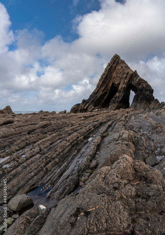 Beautiful landscape image of Blackchurch Rock on Devonian geological formation on beautiful Spring day Beautiful landscape image of Blackchurch Rock on Devonian geological formation on beautiful Spring day
