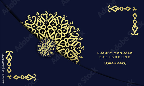 Quadro su tela luxury ornamental design background in the gold colour mandala