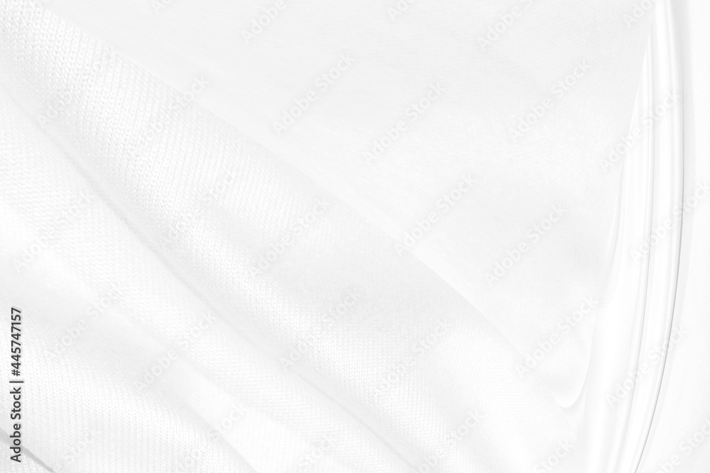 beautiful Clean fashion woven soft fabric abstract smooth curve shape decorative textile white background