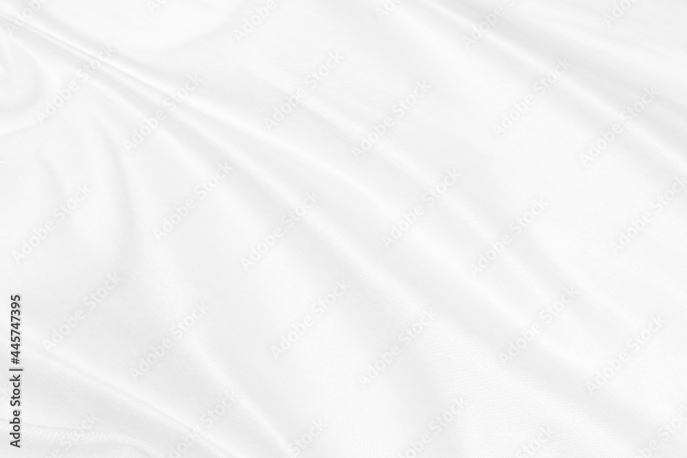 Clean woven fashion textile beautiful soft fabric abstract smooth curve shape decorative white background