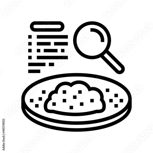 researching and analyzing soil line icon vector. researching and analyzing soil sign. isolated contour symbol black illustration