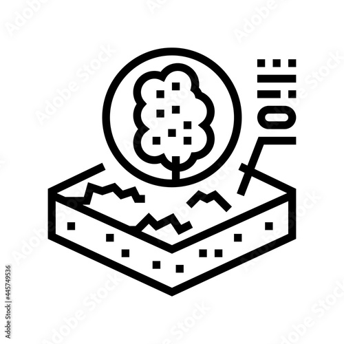 tree growth on organic soil line icon vector. tree growth on organic soil sign. isolated contour symbol black illustration