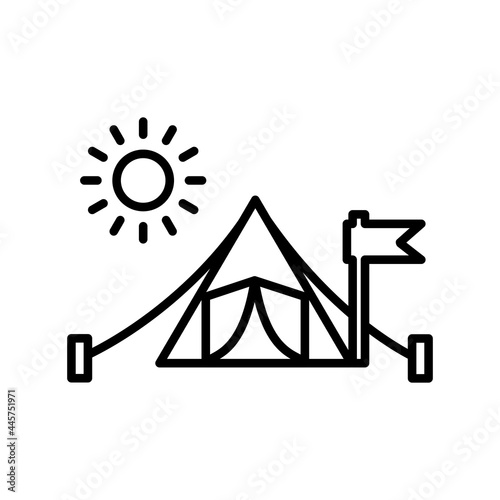 Tent Linear Vector Icon Design