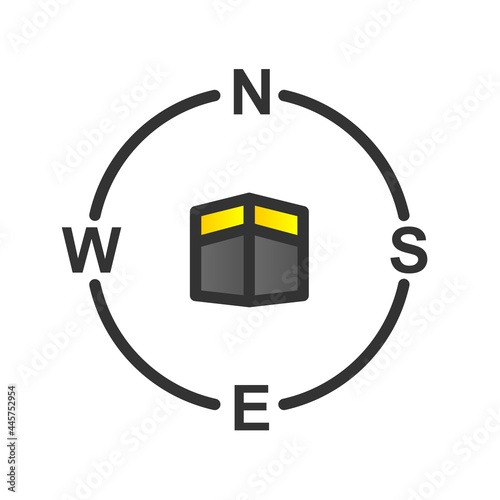  Qibla Direction Filled Gradient Vector Icon Design
