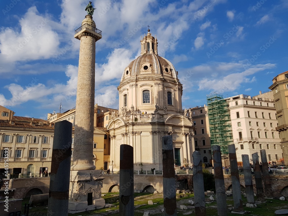 Trajan's Column in Piazza Venezia at Rome