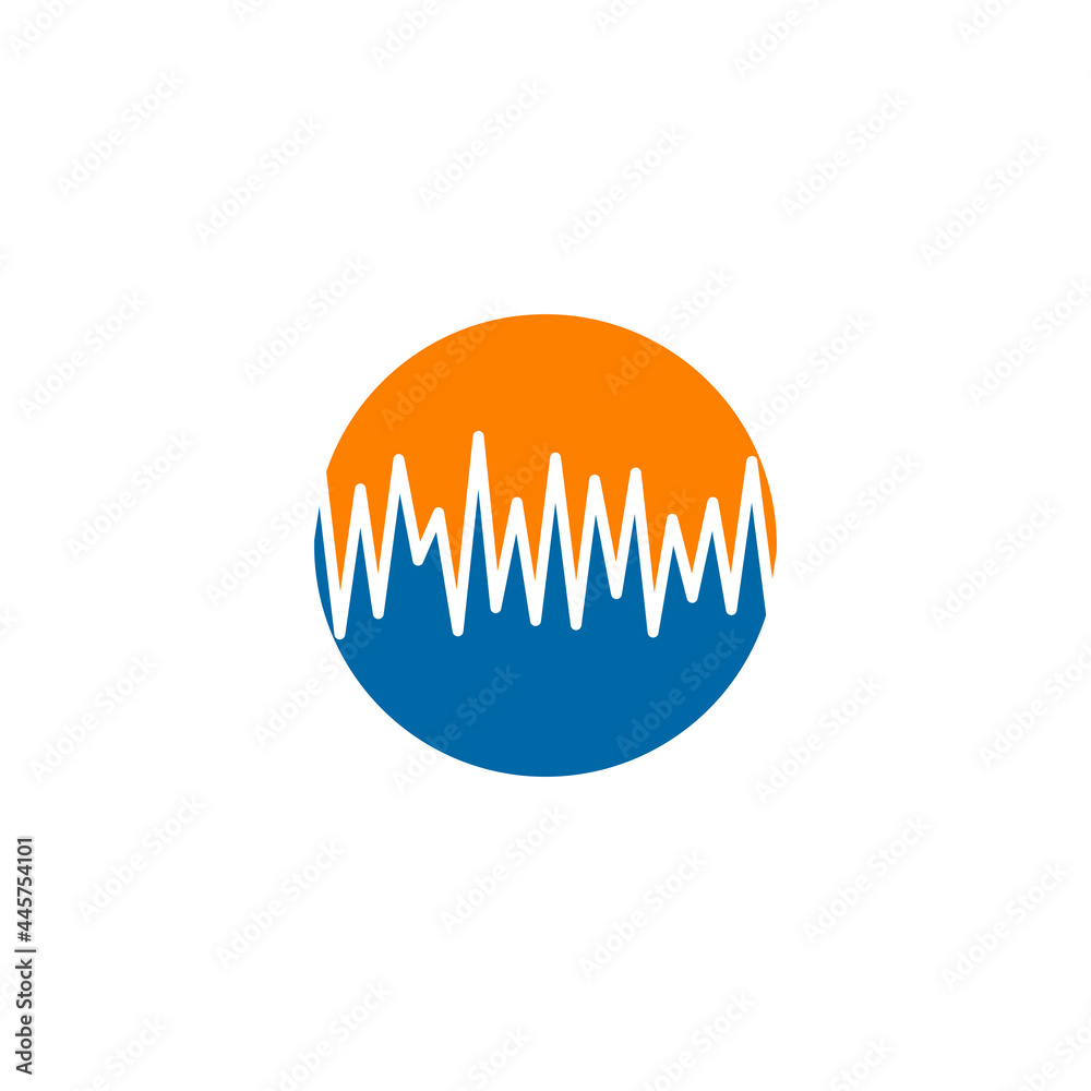 Obraz premium Music wave logo design template