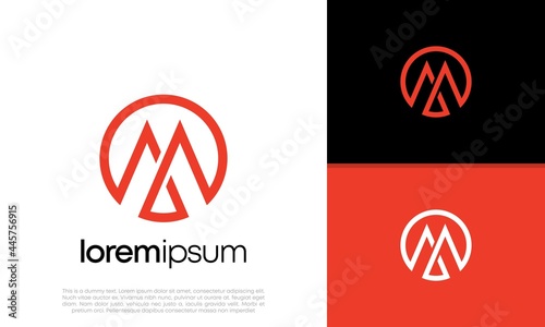 Abstract Initial logo vector. Initials M logo design. Innovative high tech logo template