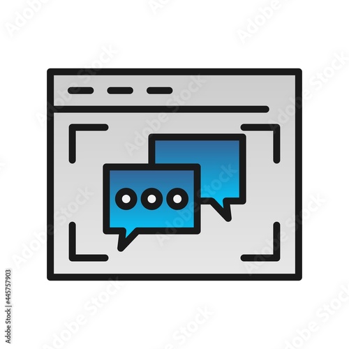 Online Chat Filled Gradient Vector Icon Design
