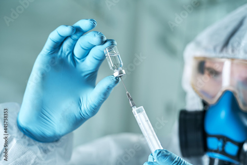 image of a researcher doing a test of a new vaccine.