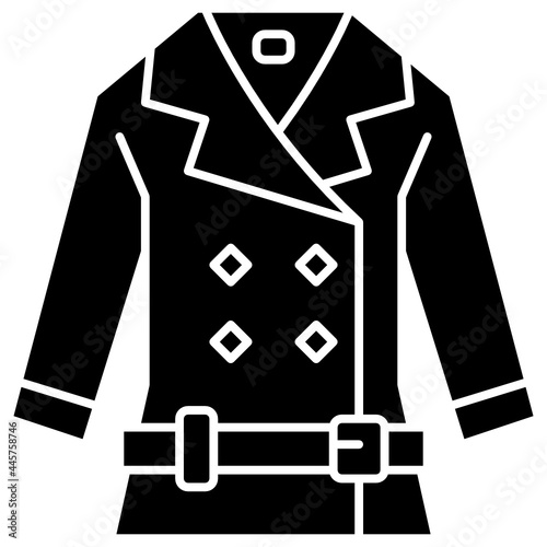 trench coat solid icon