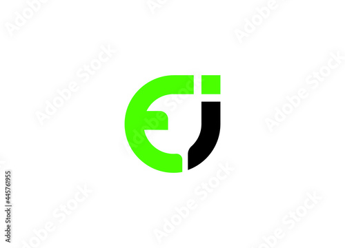 Outstanding professional elegant trendy awesome artistic black and green color EJ initial based Alphabet icon logo.