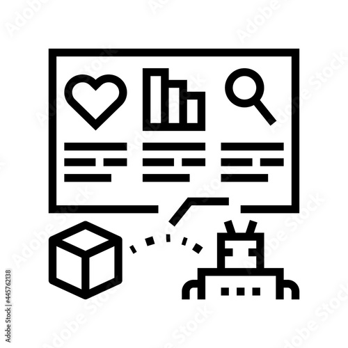automatically analyzing ugc line icon vector. automatically analyzing ugc sign. isolated contour symbol black illustration