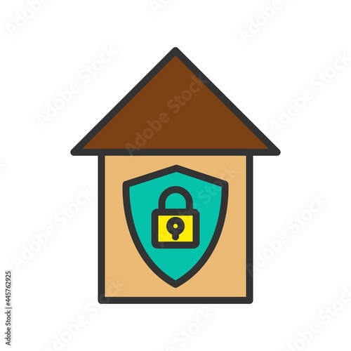 Key Lock Filled Gradient Vector Icon Design