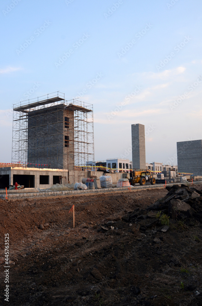 Obraz premium site with truck/Woodbridge construction site