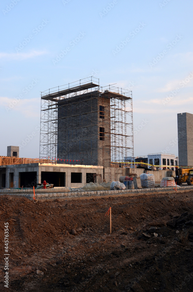 site with truck/Woodbridge construction site site with truck/Woodbridge construction site