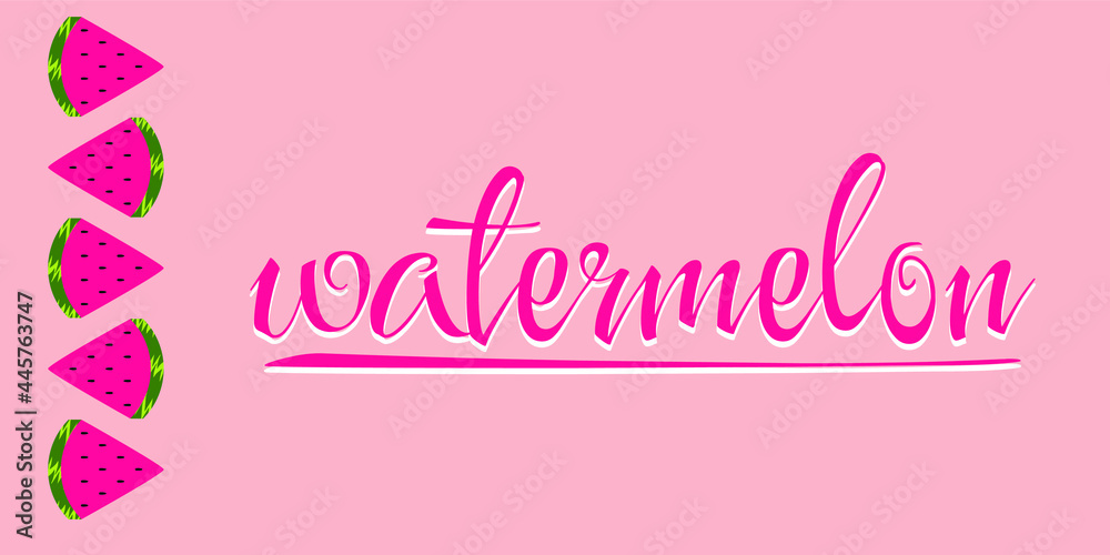 watermelon in pink tones with text