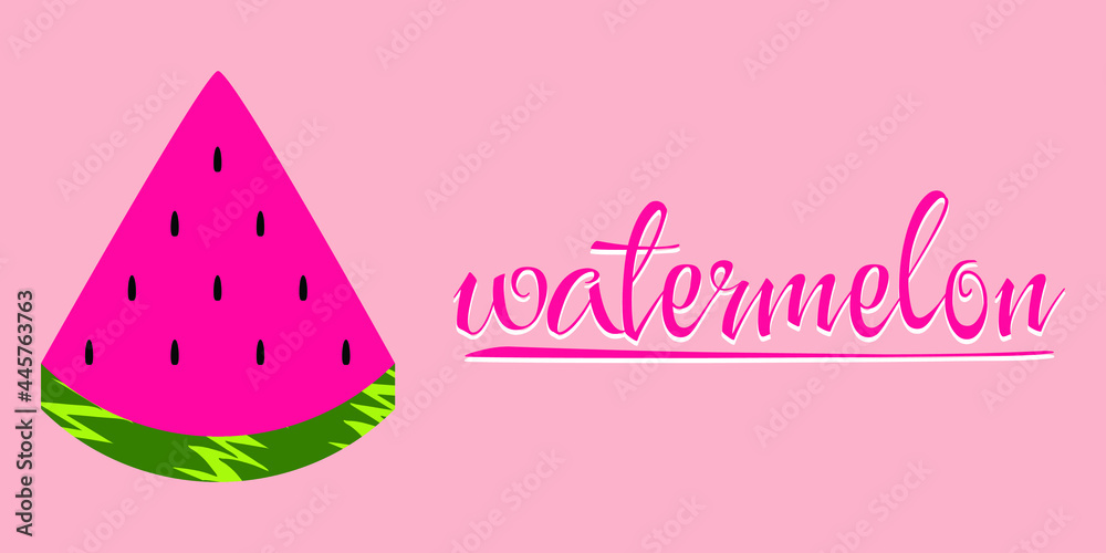 watermelon in pink tones with text