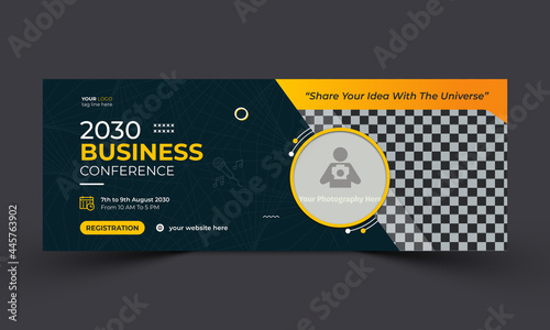 Business conference social media facebook cover template