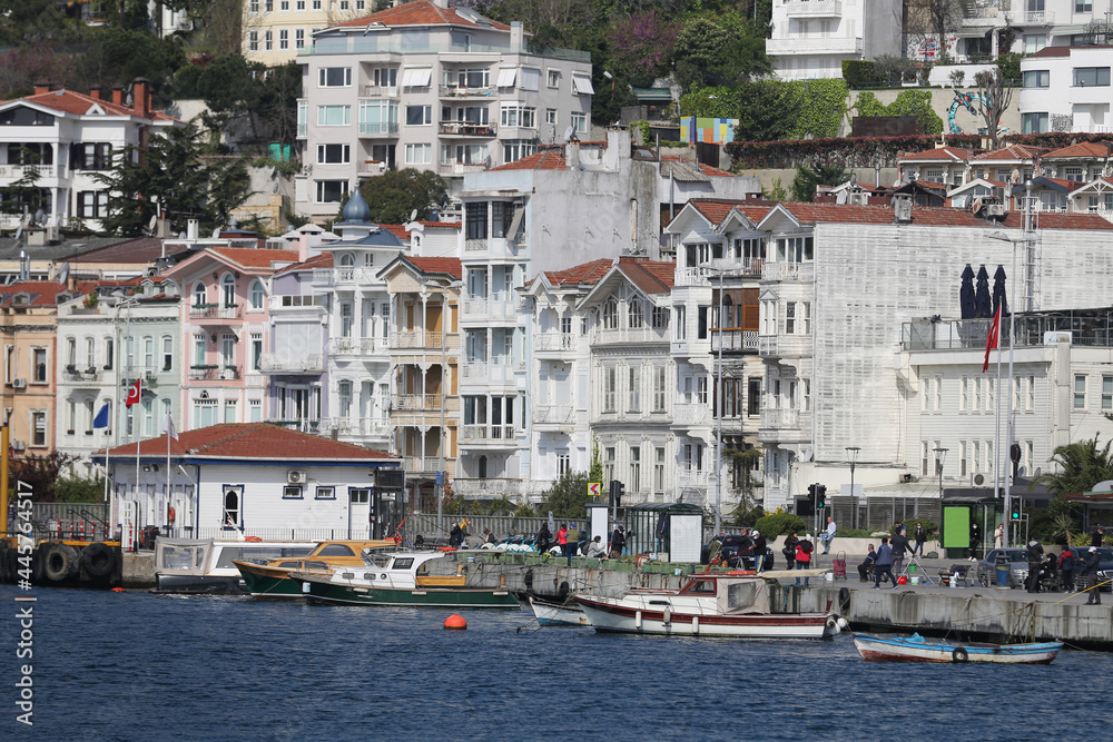 Buildings in Bosphorus Strait Side of Istanbul, Turkey