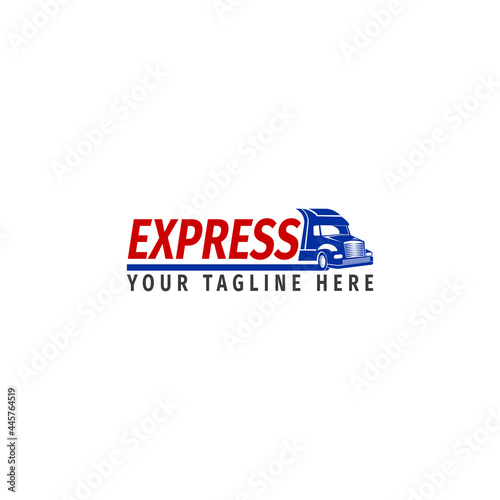 express truck business logo design, truck semi vector 