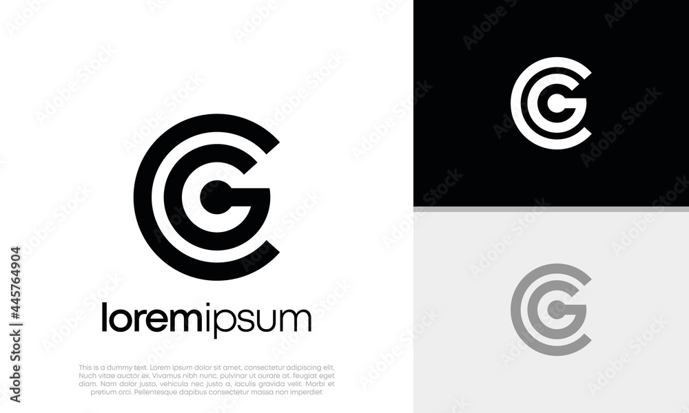 Abstract Initial logo vector. Initials CG. GC logo design. Innovative high tech logo template