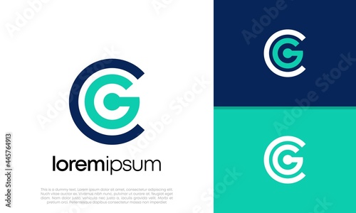 Abstract Initial logo vector. Initials CG. GC logo design. Innovative high tech logo template