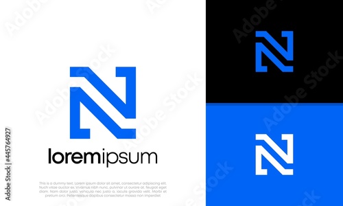 Abstract Initial logo vector. Initials N logo design. Innovative high tech logo template