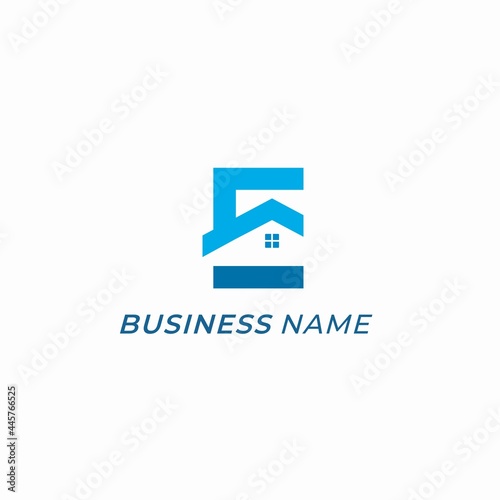 design logo combine letter E and roofing