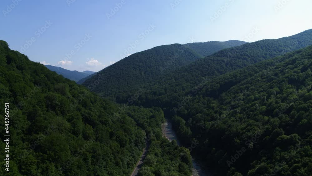 Beautiful mountains scenery aerial view