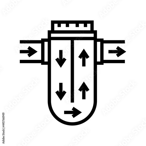 process of water filtration line icon vector. process of water filtration sign. isolated contour symbol black illustration