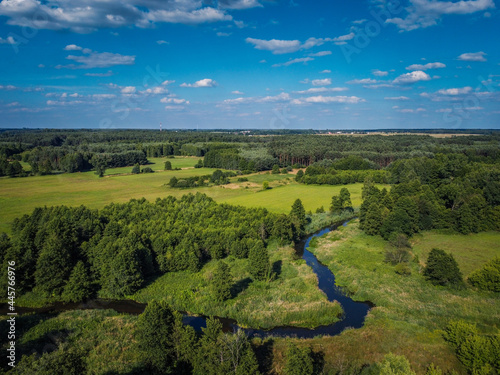 The small Grabia River in central Poland.  photo