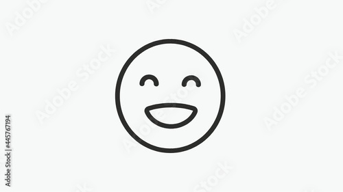 Smile hud holographic symbol on digital old tv screen seamless loop glitch interference animation new dynamic retro joyful colorful retro vintage video footage.