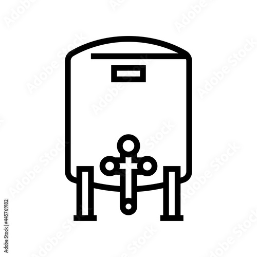 tank with water filter line icon vector. tank with water filter sign. isolated contour symbol black illustration