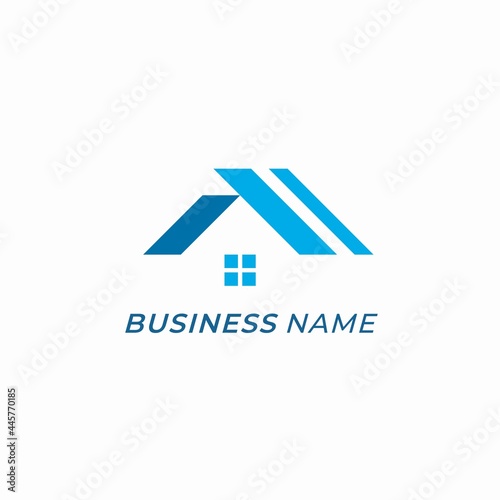 design logo combine roof house and letter A