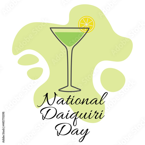National Daiquiri Day  drink in an elegant glass for banner or poster