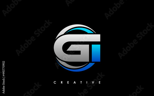 GI Letter Initial Logo Design Template Vector Illustration