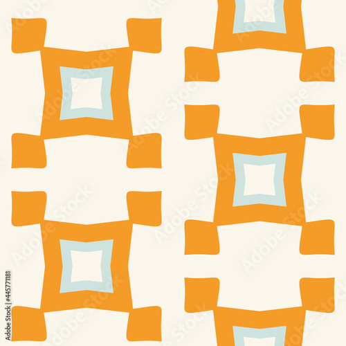 Summer tropical geometric seamless pattern. Bright retro geo shape for digital scrapbook paper and repeat kid design. Fun masculine shirt textile swatch in vector.