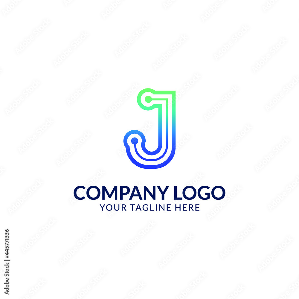 Creative Letter J Logo Template. J Letter Technology Logo Design. Creative Letter J Logo Template. J Letter Technology Logo Design.