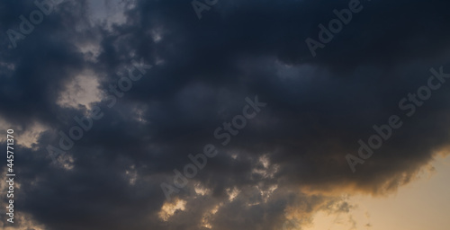 fragment of dramatic clouds in the sky