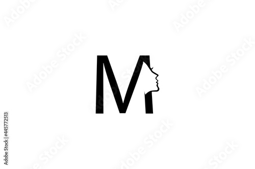M Letter Women Logo Vector Design Template