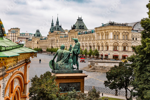 Photography Monument to Minin and Pozharsky in Moscow on Red Square near Saint Basil's Cathe
