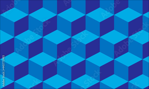 Blue pattern cubes wallpaper