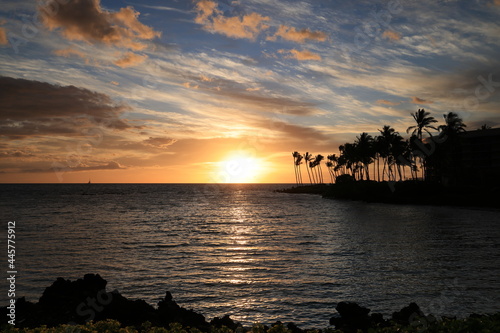Beautiful sunset on the Big Island, Kohala Coast, HAWAII