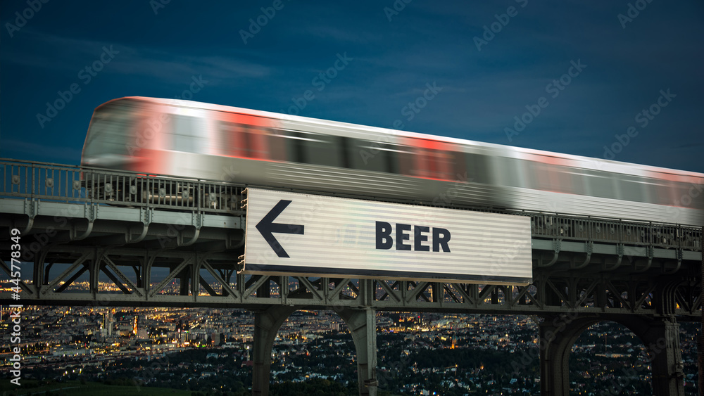 Obraz premium Street Sign to Beer